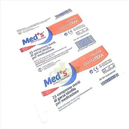 Garza compressa meds tessuto non tessuto peel open 10x10cm 16 pezzi