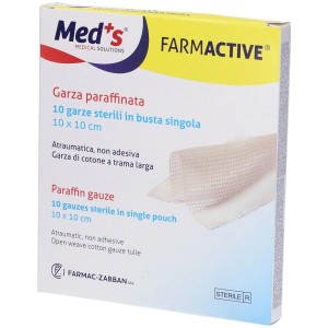 Garza farmactive paraffinata 10x10cm 10 pezzi