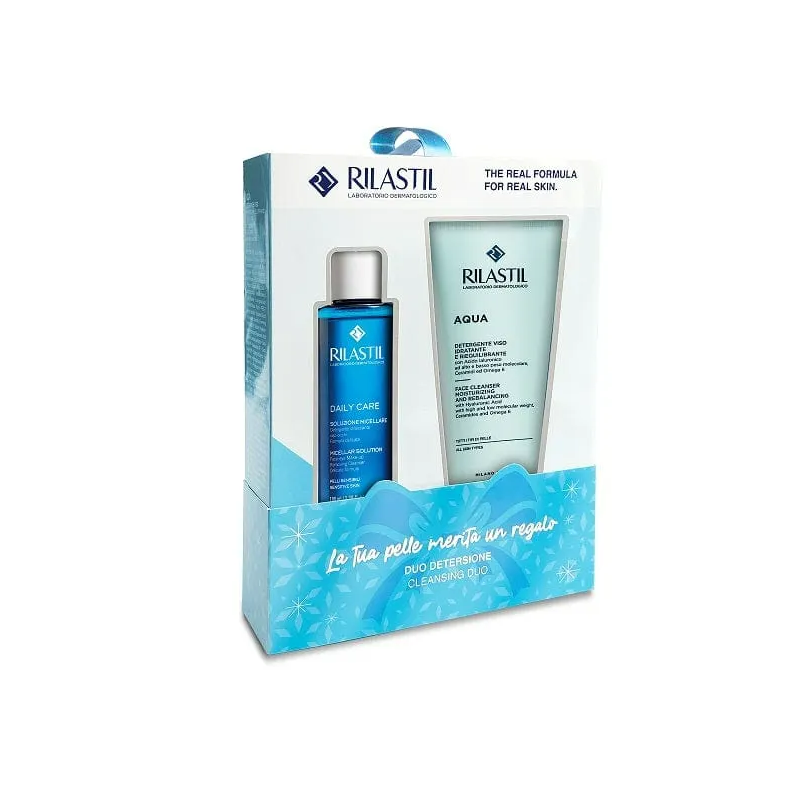 Rilastil aqua detergente 200 ml + daily care soluzione micellare 100 ml Rilastil aqua detergente 200 ml + daily care soluzione micellare 100 ml