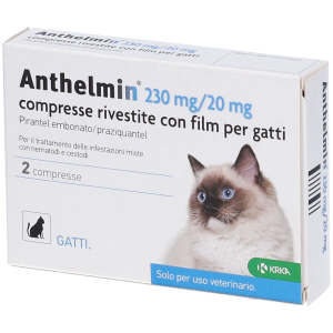 Anthelmin 230 mg/20 mg compresse rivestite estite con film per gatti
