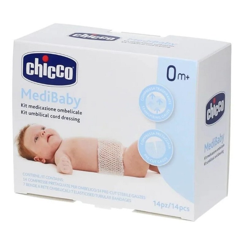 Mini kit medicazione ombelicale chicco medibaby 3 bende a rete elastica calibro 6 + 3 garze ombelicali tnt 10x10 cm Mini kit medicazione ombelicale chicco medibaby 3 bende a rete elastica calibro 6 + 3 garze ombelicali tnt 10x10 cm