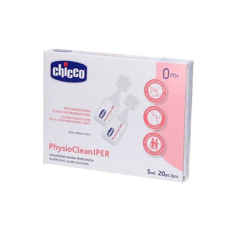 Soluzione salina ipertonica physioclean iper 20 pezzi da 5 ml Soluzione salina ipertonica physioclean iper 20 pezzi da 5 ml
