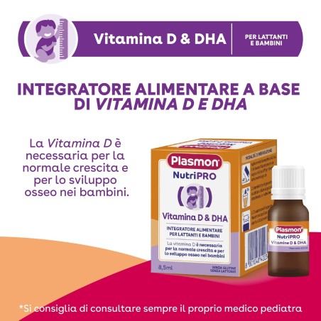 Plasmon nutripro vitamina d & dha 8,5 ml