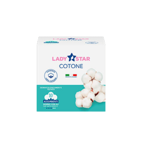 Assorbenti esterni ladystar cotone giorno ali 10 pezzi