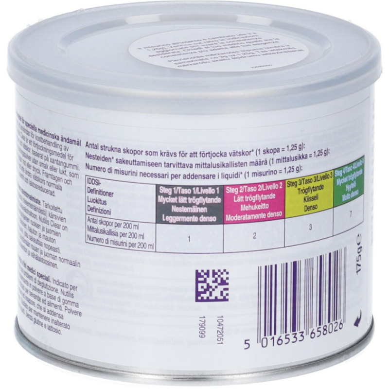 Nutilis clear addensante istantaneo barattolo 175 g misurinoda 1,25 g Nutilis clear addensante istantaneo barattolo 175 g misurinoda 1,25 g