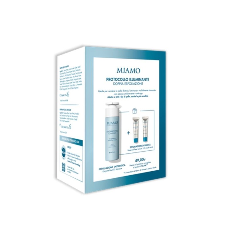 Miamo cofanetto 2025 esfoliante illuminante 1 enzyme peel 50ml + 2 renewal peel 5 ml omaggio