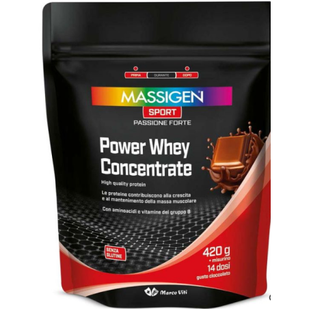 Massigen sport power whey concentrate cioccolato 420 g Massigen sport power whey concentrate cioccolato 420 g