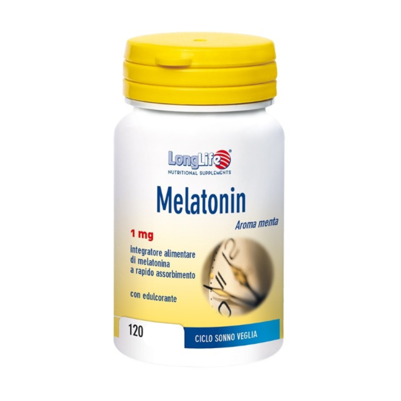 Longlife melatonin 1 mg aroma menta 120 tavolette Longlife melatonin 1 mg aroma menta 120 tavolette
