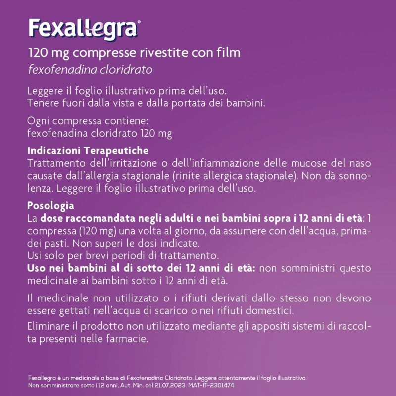 Fexallegra 10 compresse riv 120 mg