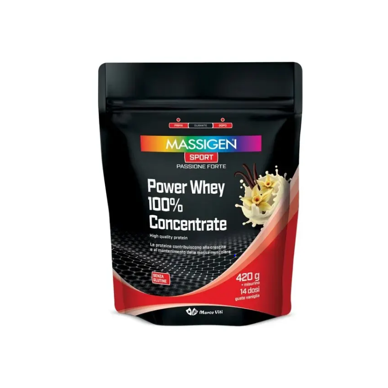 Massigen sport power whey concentrate vaniglia 420 g Massigen sport power whey concentrate vaniglia 420 g