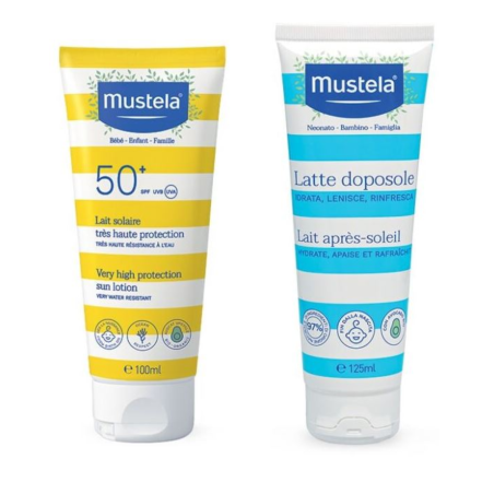 Mustela bipack latte solare 100 ml + doposole selettivo 125ml Mustela bipack latte solare 100 ml + doposole selettivo 125ml