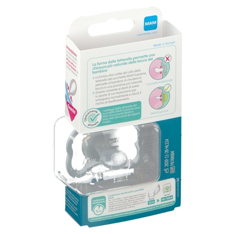 Mam succhietto supreme night 6+ silicone single box neutro Mam succhietto supreme night 6+ silicone single box neutro