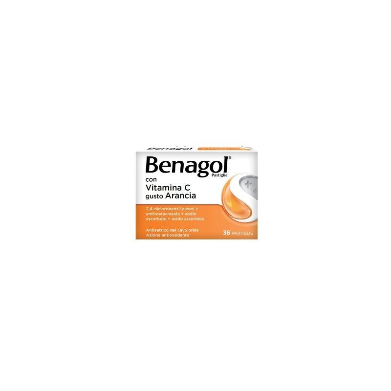 Benagol 36 pastiglie arancia vitamina C mal di gola