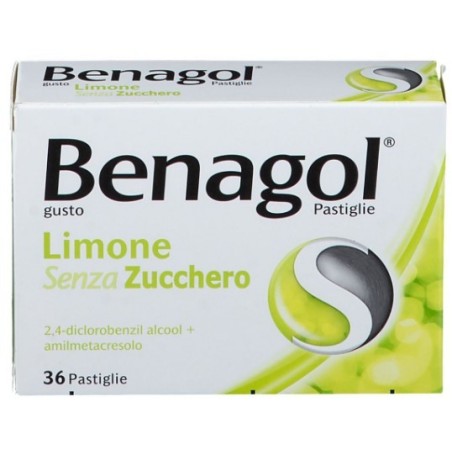 Reckitt Benckiser Benagol gusto limone senza zucchero antisettico cavo orale 36 pastiglie Reckitt Benckiser Benagol gusto limone senza zucchero antisettico cavo orale 36 pastiglie