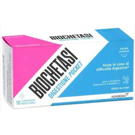 Biochetasi pocket digestiv 18 compresse masticabili nuova formulazione
