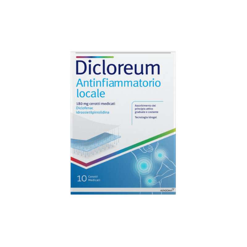 Dicloreum Antinfiammatorio Locale 180 Mg 10 Cerotti