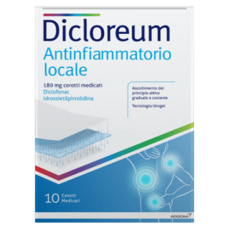 Dicloreum Antinfiammatorio Locale 180 Mg 10 Cerotti