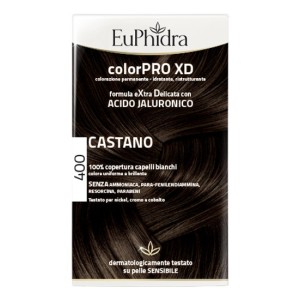 Euphidra colorpro xd 400 castano gel colorante capelli in flacone + attivante + balsamo + guanti