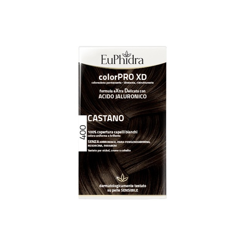 Euphidra colorpro xd 400 castano gel colorante capelli in flacone + attivante + balsamo + guanti Euphidra colorpro xd 400 castano gel colorante capelli in flacone + attivante + balsamo + guanti