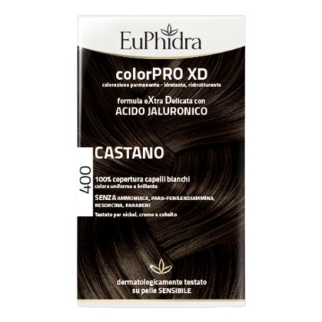Euphidra colorpro xd 400 castano gel colorante capelli in flacone + attivante + balsamo + guanti Euphidra colorpro xd 400 castano gel colorante capelli in flacone + attivante + balsamo + guanti