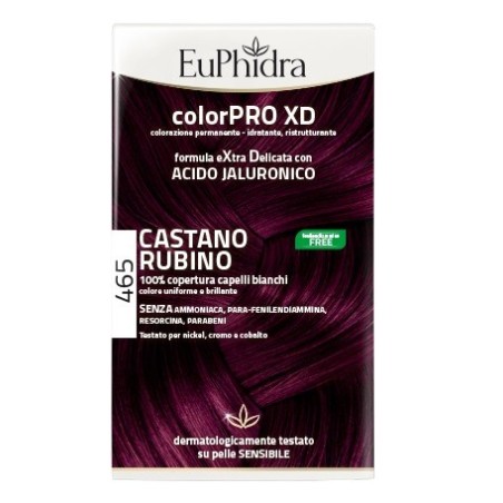 Euphidra colorpro xd 465 cast rubino gel colorante capelli in flacone + attivante + balsamo + guanti Euphidra colorpro xd 465 cast rubino gel colorante capelli in flacone + attivante + balsamo + guanti