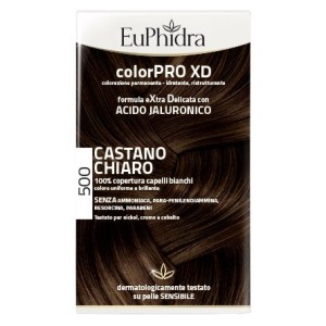 Euphidra colorpro xd 500 cast chiaro gel colorante capelli in flacone + attivante + balsamo + guanti