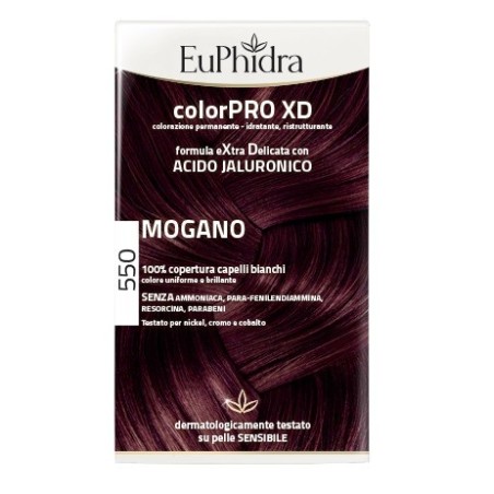Euphidra colorpro xd 550 mogano gel colorante capelli in flacone + attivante + balsamo + guanti Euphidra colorpro xd 550 mogano gel colorante capelli in flacone + attivante + balsamo + guanti