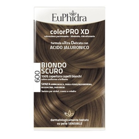 Euphidra colorpro xd 600 biondo scuro gel colorante capelli in flacone + attivante + balsamo + guant Euphidra colorpro xd 600 biondo scuro gel colorante capelli in flacone + attivante + balsamo + guant