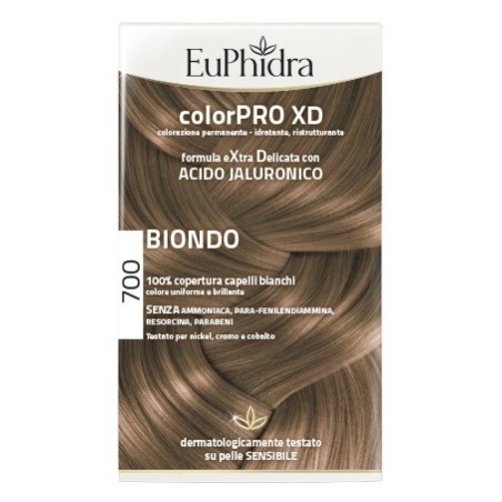 Euphidra colorpro xd 700 biondo gel colorante capelli in flacone + attivante + balsamo + guanti Euphidra colorpro xd 700 biondo gel colorante capelli in flacone + attivante + balsamo + guanti