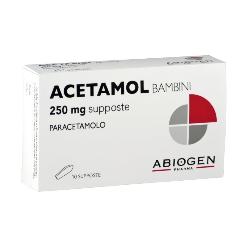 Acetamol Bambini 250 Mg 10 Supposte analgesico e antipiretico