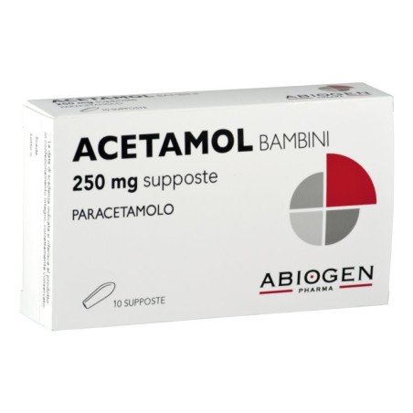 Acetamol Bambini 250 Mg 10 Supposte analgesico e antipiretico