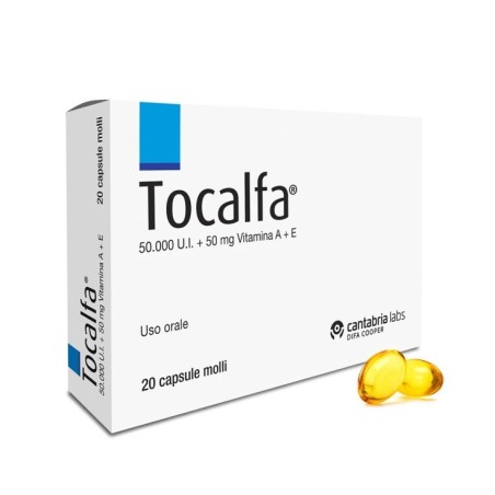 Difa Cooper Tocalfa Vitamina A + E 50.000 U.i. + 50 Mg Capsule Molli Associazione Di Vitamine Liposolubili