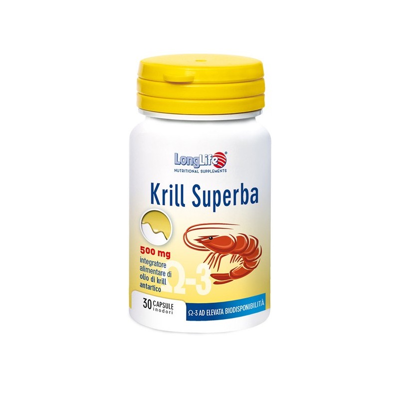 Longlife Krill Superba Integratore Antiossidante - 30 Capsule
