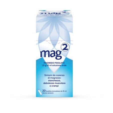 Mag2 Magnesio in soluzione orale per affaticamento - 20 Bustine
