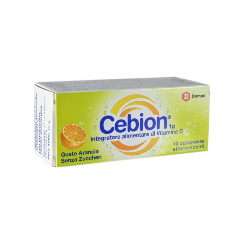 Cebion Effervescente Vitamina C Senza Zucchero - 10 Compresse Gusto Arancia