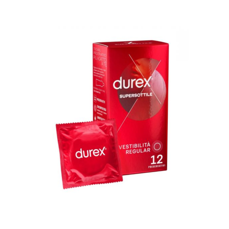 Durex Supersottile Vestibilità Regular - 12 Pezzi
