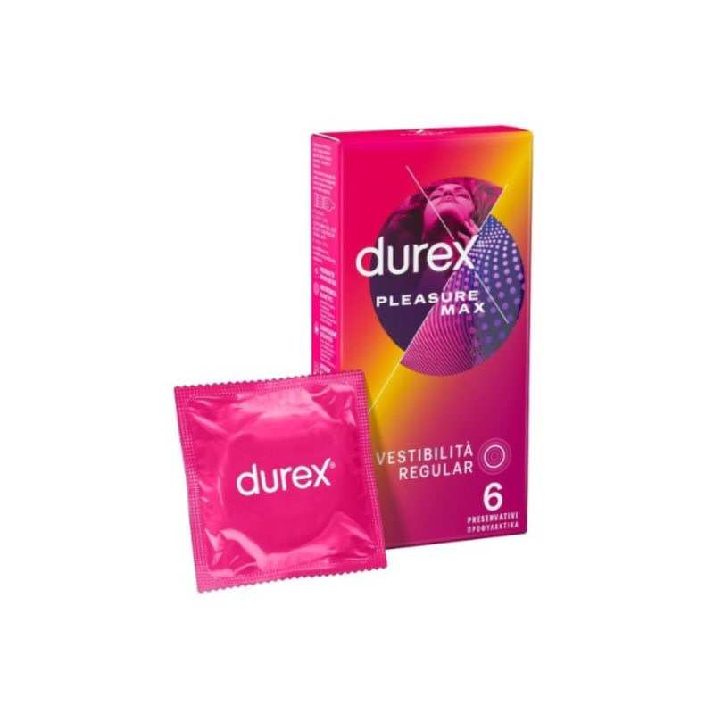 Durex Pleasure Max Vestibilità Regular - 6 Pezzi