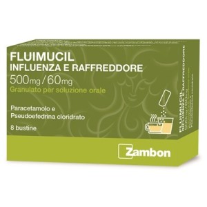 Fluimucil Influenza E Raffreddore 500 Mg/60 Mg Granulato Per Soluzione Orale Paracetamolo E Pseudoefedrina Cloridr