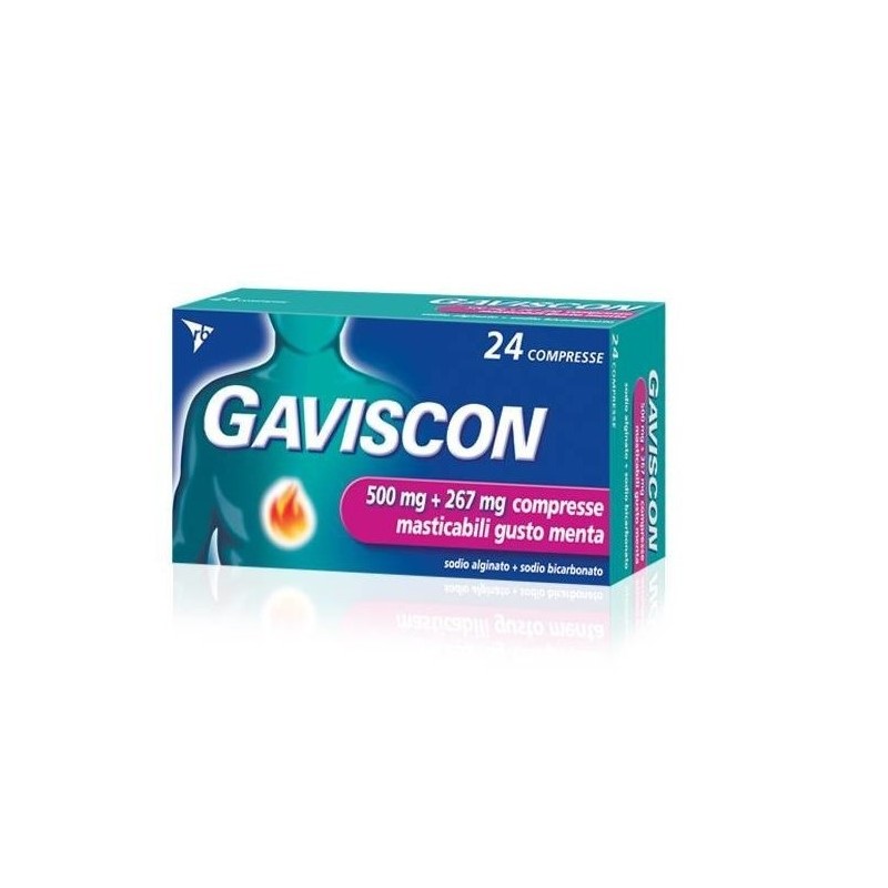 Gaviscon*24cpr menta 500+267mg