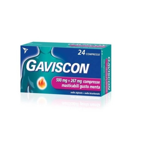 Gaviscon*24cpr menta 500+267mg