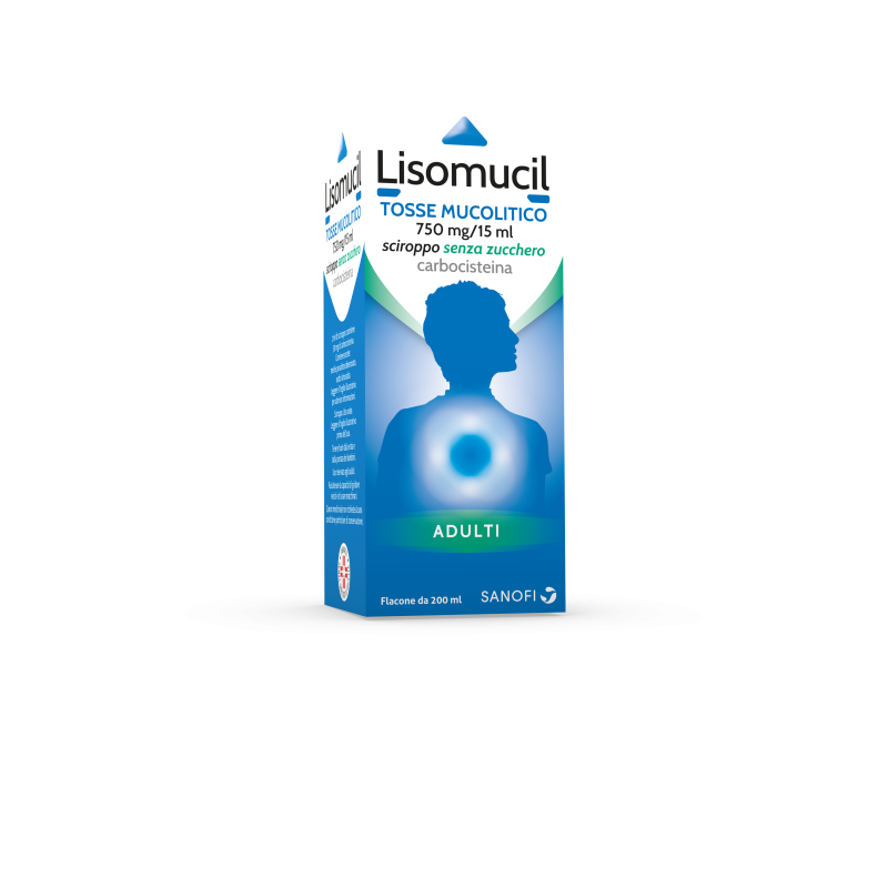 Lisomucil Tosse Mucolitico 750 mg/15 ml Sciroppo senza Zucchero