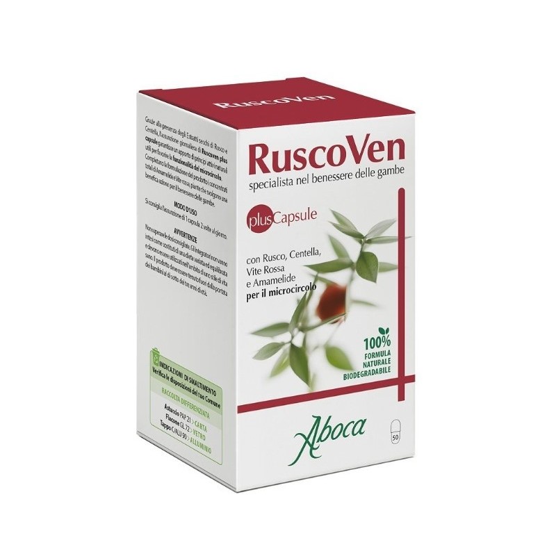 Aboca Ruscoven Plus integratore gambe pesanti e microcircolo 50 capsule