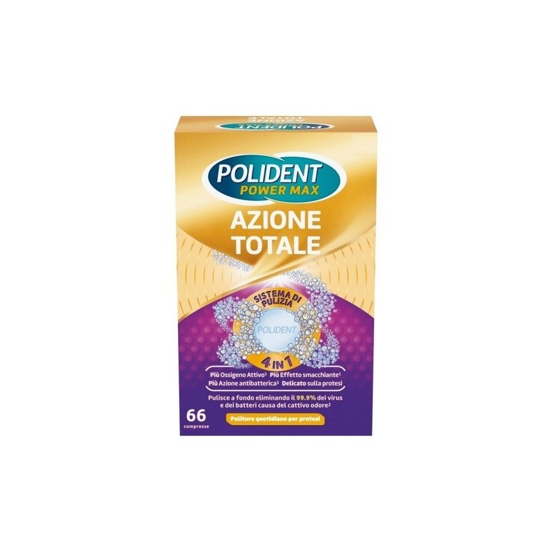 Polident azione totale 66 compresse pulitore per protesi quotidiano