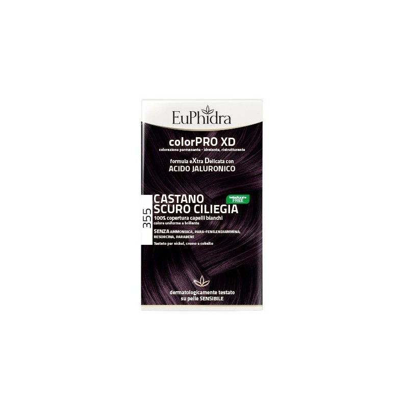 Euphidra colorpro xd 355 castano scuro ciliegia gel colorante capelli in flacone + attivante + balsa