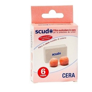 Tappo auricolare earplug scudo in cera 6 coppie 12 pezzi articolo 7en081