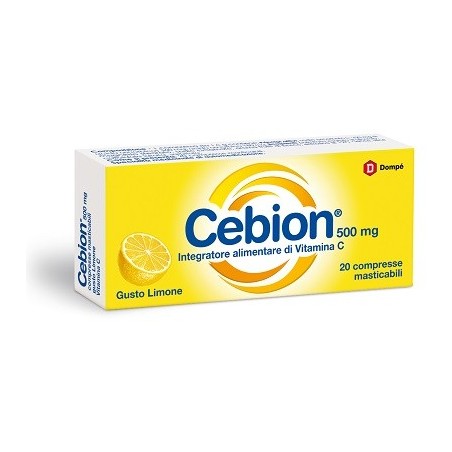 Cebion masticabile limone vitamina c 500 mg 20 compresse Cebion masticabile limone vitamina c 500 mg 20 compresse