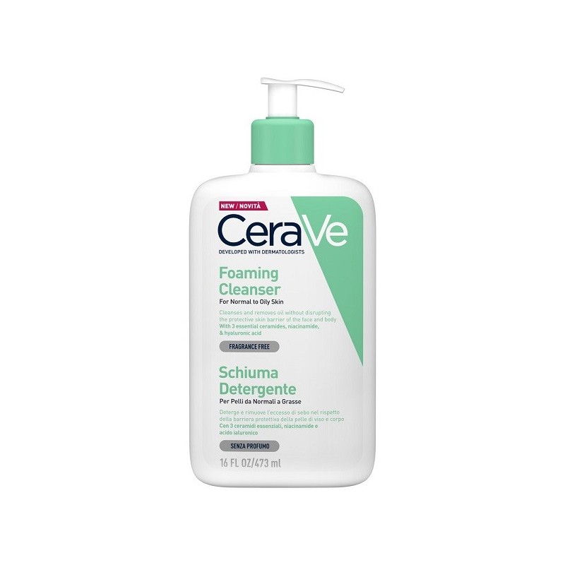 Cerave Schiuma Detergente Viso e corpo pelle grassa 473 Ml