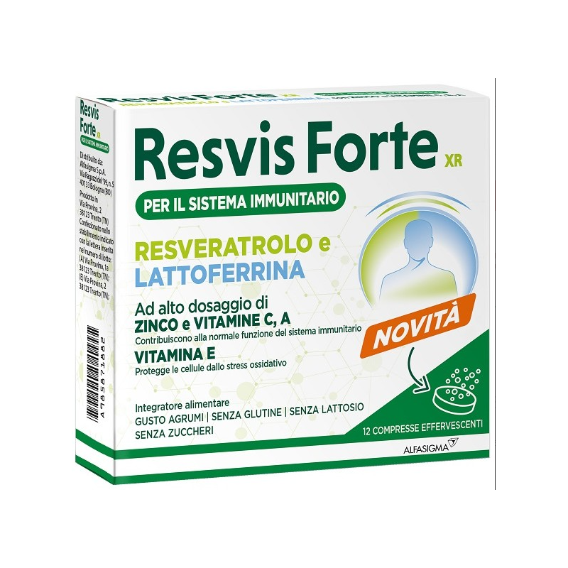Resvis Forte Xr sistema immunitario resveratrolo e lattoferrina12 Bustine