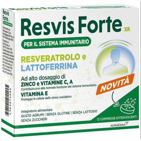 Resvis Forte Xr sistema immunitario resveratrolo e lattoferrina12 Bustine
