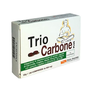 Pool Pharma Triocarbone Plus contro gas intestinali - 40 Compresse